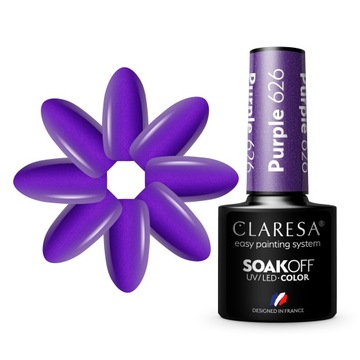 CLARESA FIOLET LAKIER HYBRYDOWY 5ml PURPLE 626