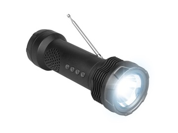 Wielofunkcyjna latarka 1-LED z panelem solarnym, radio FM ,głośnik bluetoot