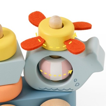 DREWNIANA KOLEJKA MONTESSORI ZWIERZĄTKA UKŁADANKA CIĄGNIĘCIA CLASSIC WORLD