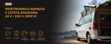 Преобразователь напряжения Newell с чистой синусоидой - 24 В/230 В, 2000 Вт