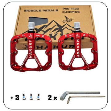 ВЕЛОСИПЕДНЫЕ ПЕДАЛИ ПЛАТФОРМА Прочные АЛЮМИНИЕВЫЕ 3 подшипника Красный DH END MTB