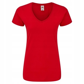KOSZULKA DAMSKA W SEREK FRUIT OF THE LOOM RED M