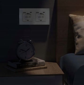 GNIAZDKO ELEKTRYCZNE PODWOJNE Z ŁADOWARKĄ USB TYPE-C 16A