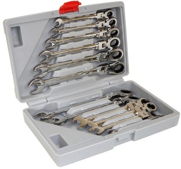 КЛЮЧИ С ТРЕЩОТКОЙ, 8-19ММ, 12 шт., НАБОР КЛЮЧЕЙ