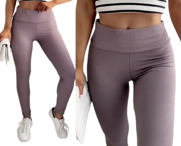 Leginsy damskie PRĄŻEK legginsy prążkowanemodelujące L/XL