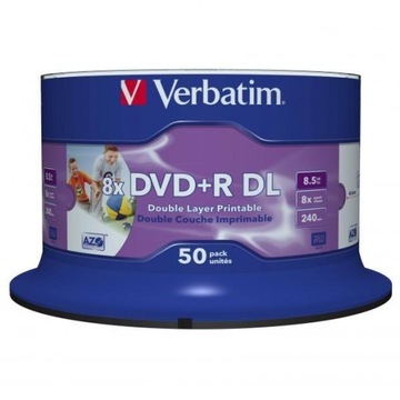 Verbatim DVD+R DL, Double Layer Wide Inkjet Printa