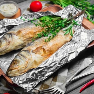 FOLIA ALUMINIOWA SPOŻYWCZA GRUBA GASTRONOMICZNA CATERING MOCNA ROLKA 50M