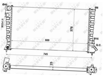 CHLADIČ CITROEN BERLINGO 1.8-2.0 XSARA 1.5-2.0 C-ZERO