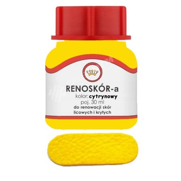 RENOSKÓR farba lakier do skóry skór CYTRYNOWY renowacja skóry butów torebek