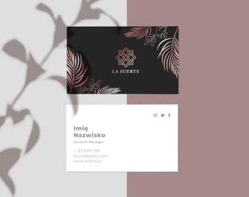 WIZYTÓWKI LUX + logo Rose Gold Różowe Złoto x500