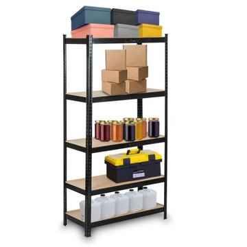 METALOWY REGAŁ MAGAZYNOWY GARAŻOWY 150x70x30cm 5 PÓŁEK 750 KG METAL MDF