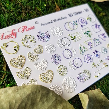 AKAR NAKLEJKI NA PAZNOKCIE LUCKY ROSE 3D- 30