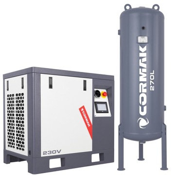 CICHY KOMPRESOR ŚRUBOWY 230V - LUFT 400 10 BAR - 3,0kW + ZBIORNIK 270L