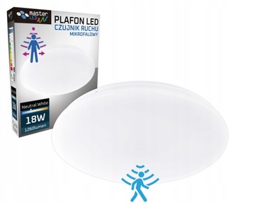 Plafon LED ERIK 18W 4000K czujnik mikrofalowy PW