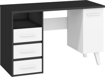 meble NORSID 01 biurko 1D3S czarny / biały