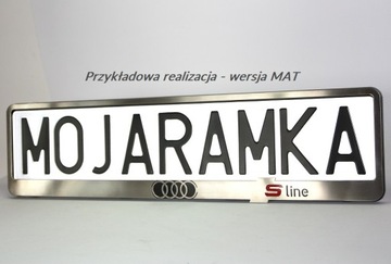 Рамка номерного знака МЕТАЛЛИЧЕСКАЯ! VW R-LINE для номерных знаков