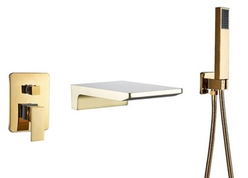 KRAN BATERIA WANNOWA EFEKT WODOSPADU ZŁOTA GOLD v9