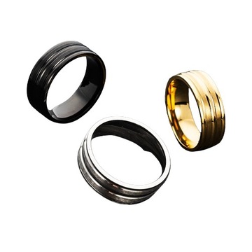SYGNETY 8mm MATOWE STAL OBRĄCZKA WIELE MODELI