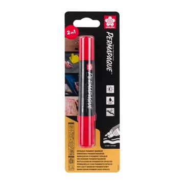 Marker permanentny podwójny 1mm 5,5mm Permapaque Dual Point czerwony Sakura