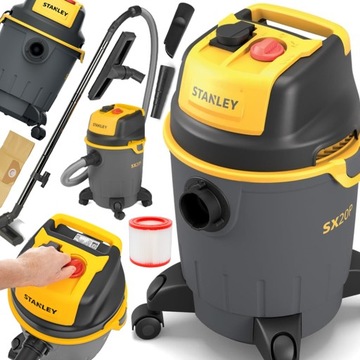 ODKURZACZ PRZEMYSŁOWY BEZWORKOWY STANLEY GRUZU WODY GNIAZDO DMUCHAWA 3200W