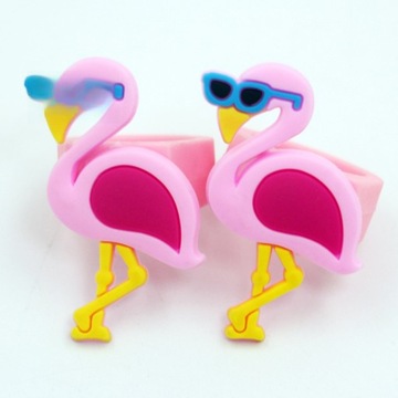 6 шт. СИЛИКОНОВЫЕ КОЛЬЦА ДЛЯ ДЕТЕЙ Очаровательный ФЛАМИНГО