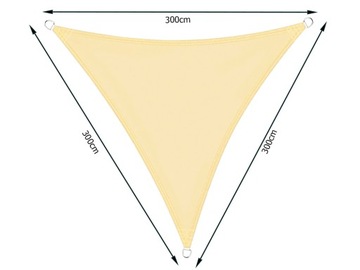 ТЕНТ ВОДОНЕПРОНИЦАЕМЫЙ СОЛНЕЧНЫЙ ПАРУС 3х3х3м