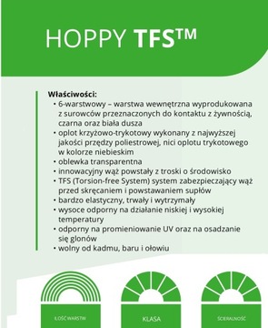 WĄŻ OGRODOWY KLASY PREMIUM NIE ZAGINAJĄCY SIĘ 6-WARSTWOWY HOPPY 1/2 30M