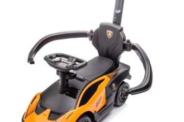 8099 LAMBORGINI RIDEBOARD ОРАНЖЕВЫЙ 661 РЕЗИНОВЫЕ КОЛЕСА С РУЧКОЙ