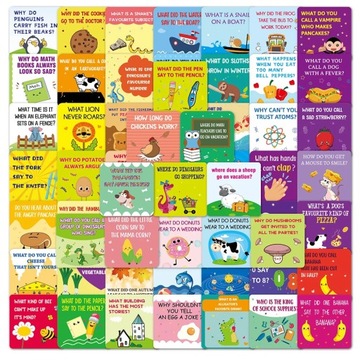Note Card Torby na lunch Kids Mini Joke Cards