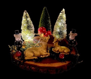 ДЕКОРАТИВНАЯ МАЛЕНЬКАЯ РОЖДЕСТВЕНСКАЯ ЕЛКА С ПОДСВЕТКОЙ/ДЕКРЕ