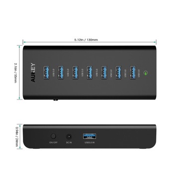 AUKEY CB-H3 Активный USB-концентратор 7xUSB 3.0 + БЛОК ПИТАНИЯ