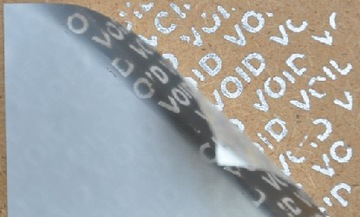 Etykiety VOID 50x30 mm srebrne 1000 szt plomby