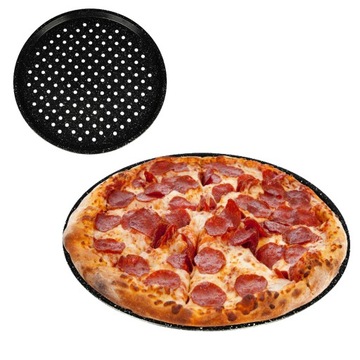 BLACHA DO PIECZENIA PIZZY Z DZIURKAMI FORMA 33 CM