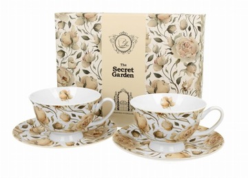 2 Filiżanki ze spodkami ENGLISH ROSES WHITE