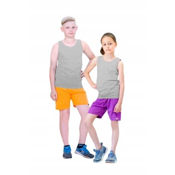 ДЕТСКАЯ СЕРАЯ ФУТБОЛКА, 100% ХЛОПОК, ГЛАДКАЯ, НА РЕМЕНЯХ 110