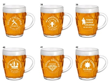 Пивная кружка с гравировкой Подарок на День мальчика Имя 500 мл