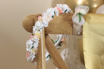 Венок на голову для причастия, белый, розовый + браслет, 100% ручная работа