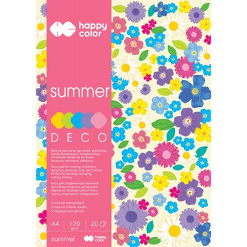 HAPPY COLOR Blok Deco Summer Dekoracyjny A4 170g