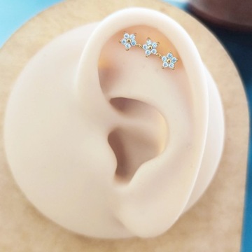 Piercing Labret con rosca interna de acero inoxidable, pendiente para