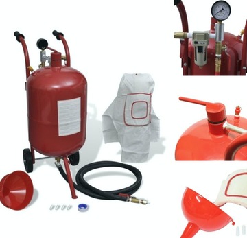 СИФОННАЯ ПЕСОЧНАЯ МАШИНА 38Л МОБИЛЬНАЯ + 58 НАСАДОК + МАСКА + ВЕННИК