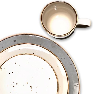 Alumina MIX 6 serwis KOMPLET TALERZY 12 osób zestaw obiadowy porcelana