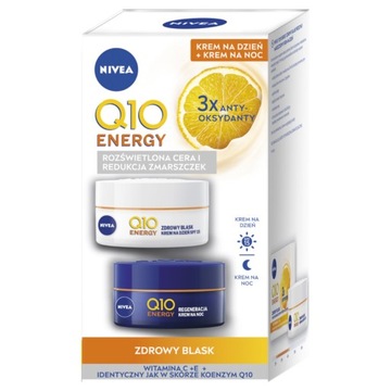 NIVEA Q10 ENERGY ZESTAW Krem przeciwzmarszczkowy na dzień 50ml +Na noc 50ml