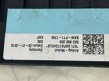 AIRBAG ULOŽENÍ SPOLUJEZDCE VOLKSWAGEN SCIROCCO 3 III 08- 5K0880204