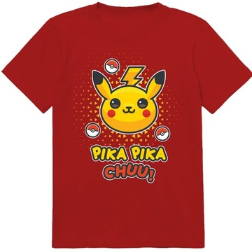 KOSZULKA DZIECIĘCA T-SHIRT DLA DZIECKA PIKACHU POKEMON 128 PREZENT JAKOŚĆ