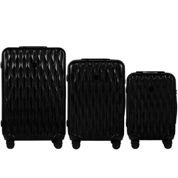 PC190, Zestaw 3 walizek (L,M,S) Wings Policarbon, Black