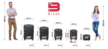 БОЛЬШОЙ ЧЕМОДАН BLOOM XXL 28 + КОРОБКА из АБС-пластика 2 в 1, 15 цветов