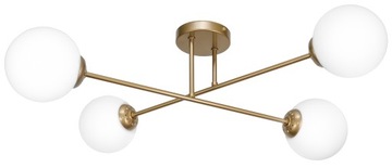 СОВРЕМЕННЫЙ ПОТОЛОЧНЫЙ СВЕТИЛЬНИК ПЛАНЕТА ЛЮСТРА ЗОЛОТО БЕЛЫЕ ШАРИКИ LOFT LED