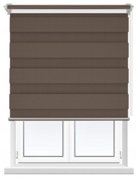 Roleta Dzień Noc Ścienna Brązowa Beż 68x150 cm