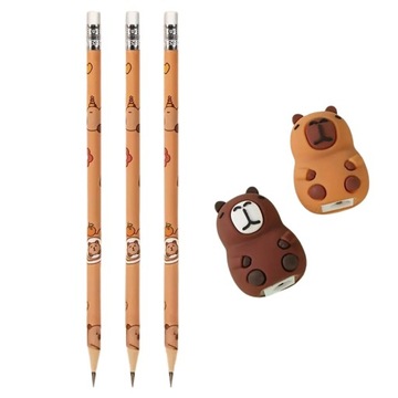 Эмагированные гелевые ручки kapibara + карандаши, выравнивающие кольцо и наклейки,