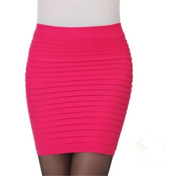 YJSFG HOUSE Candy Color Summer Short Elastic Pleat